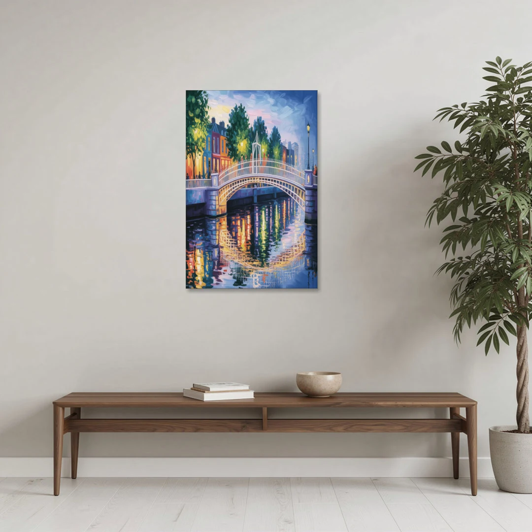 Ha'penny Bridge Views - Canvas Wall Art - Coffee Table - 24x36