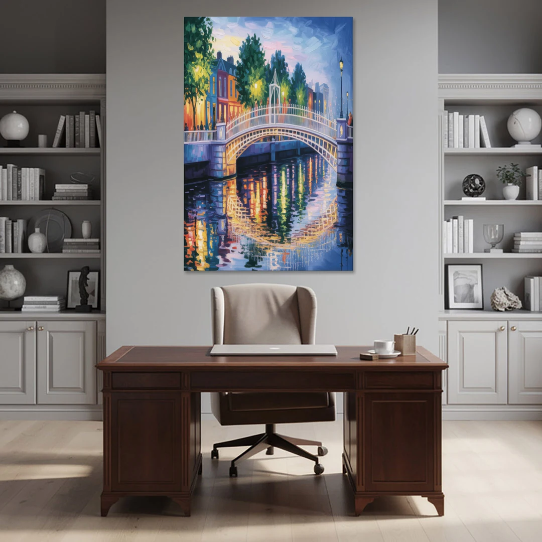 Ha'penny Bridge Views - Canvas Wall Art - Office - 40x60