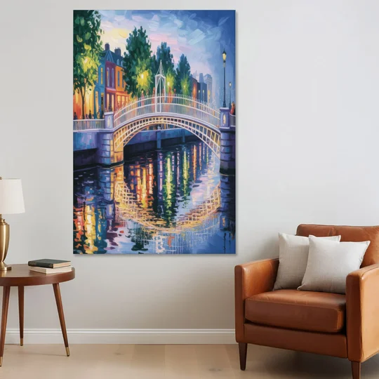 Ha'penny Bridge Views - Canvas Wall Art - Sofa - 40x60