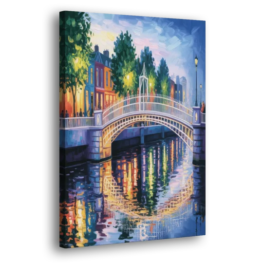 Ha'penny Bridge Views - Canvas Wall Art - Side