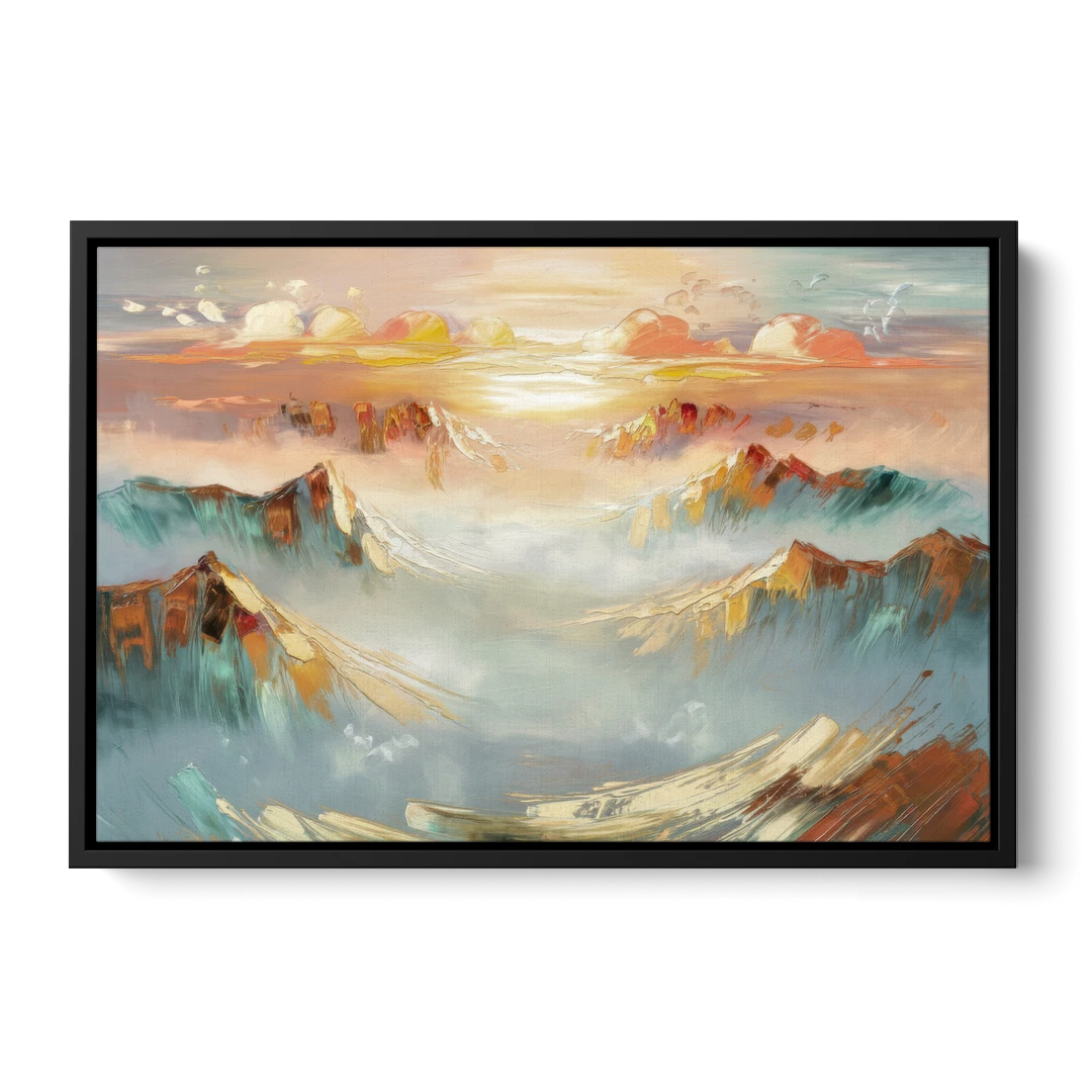 Henderson Mountain Horizon - Black Framed Canvas Wall Art - Front