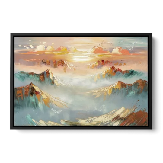 Henderson Mountain Horizon - Black Framed Canvas Wall Art - Front