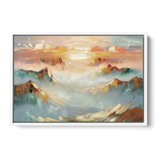 Henderson Mountain Horizon - White Framed Canvas Wall Art - Front
