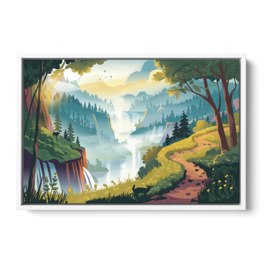 Henderson Scenic Trails - White Framed Canvas Wall Art - Front