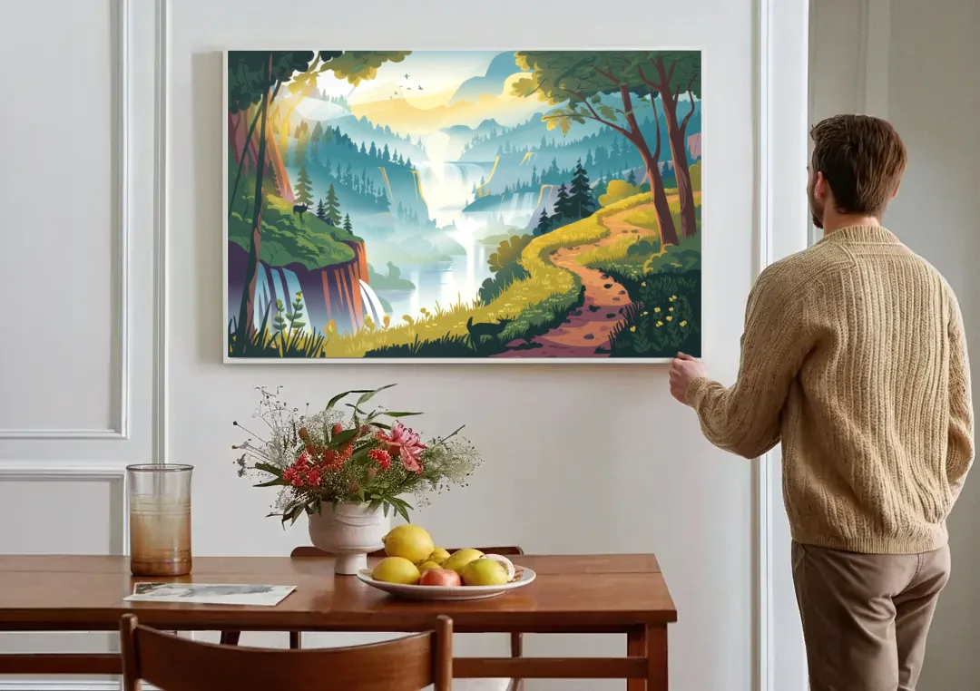 Henderson Scenic Trails canvas wall art above a dining table