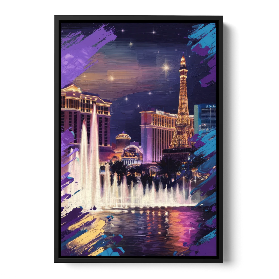 Henderson Vegas Vibes - Black Framed Canvas Wall Art - Front