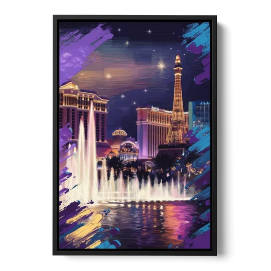 Henderson Vegas Vibes - Black Framed Canvas Wall Art - Front