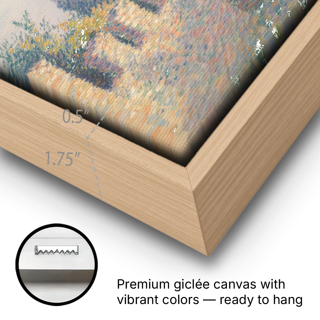 Heptapyrgion Fortress - Oak Framed Canvas Wall Art - Gallery Wrap Corner