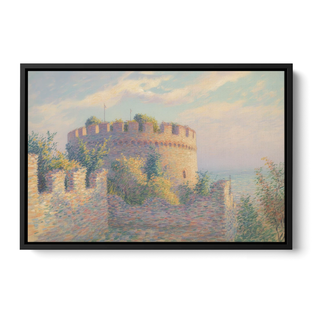 Heptapyrgion Fortress - Black Framed Canvas Wall Art - Front
