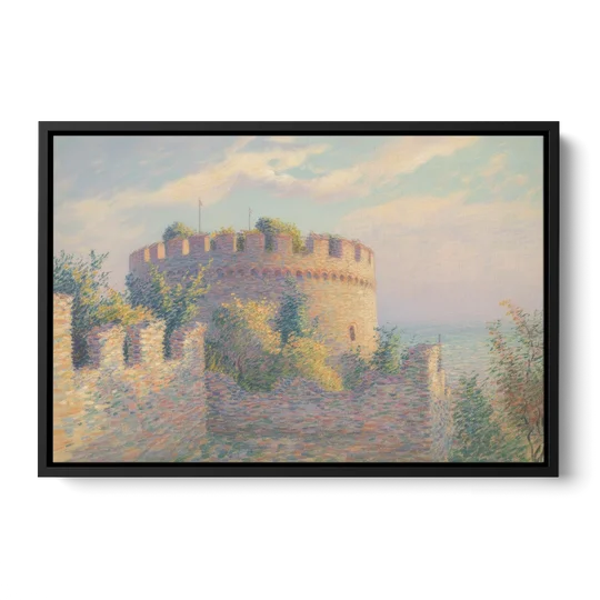 Heptapyrgion Fortress - Black Framed Canvas Wall Art - Front