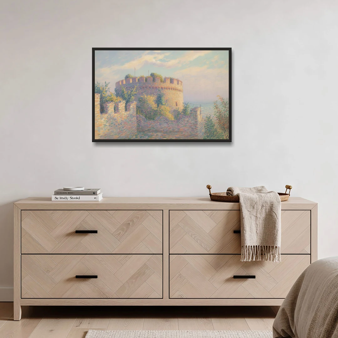 Heptapyrgion Fortress - Black Framed Canvas Wall Art - Coffee Table - 36x24