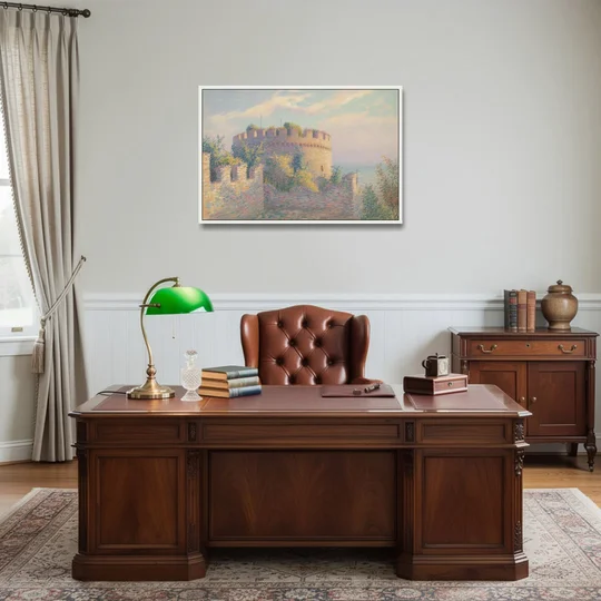 Heptapyrgion Fortress - White Framed Canvas Wall Art - Office - 36x24