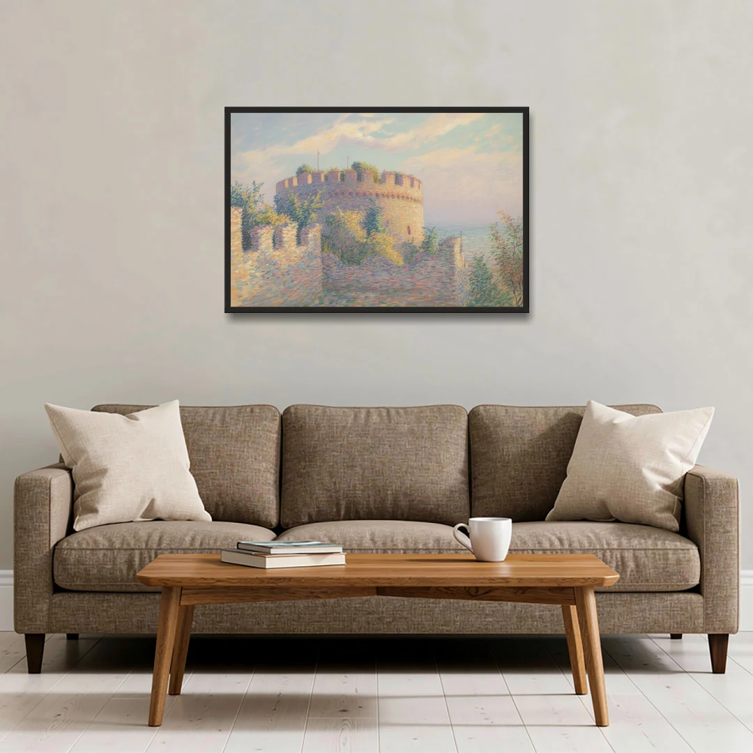 Heptapyrgion Fortress - Black Framed Canvas Wall Art - Sofa - 36x24