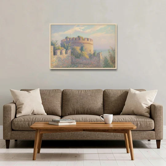 Heptapyrgion Fortress - Oak Framed Canvas Wall Art - Sofa - 36x24