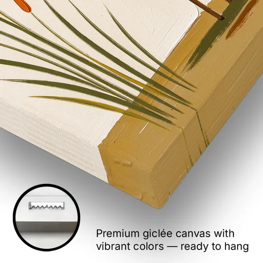 Heron Wall Art of a Blue Heron Among Cattails - Canvas Wall Art - Gallery Wrap Corner