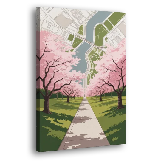 High Park Cherry Blossoms - Canvas Wall Art - Side