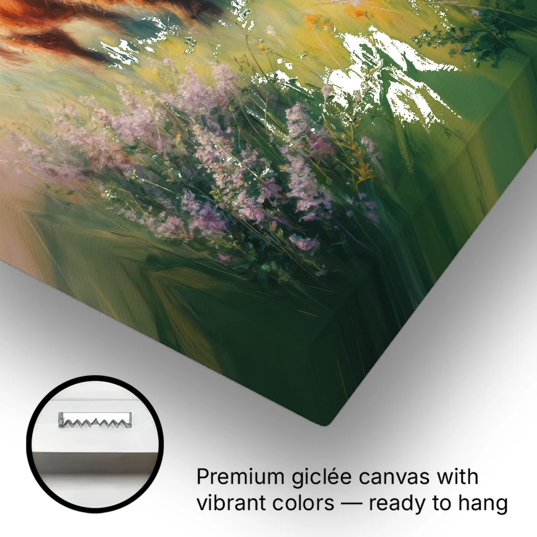 Highland Cow in Mist - Canvas Wall Art - Gallery Wrap Corner