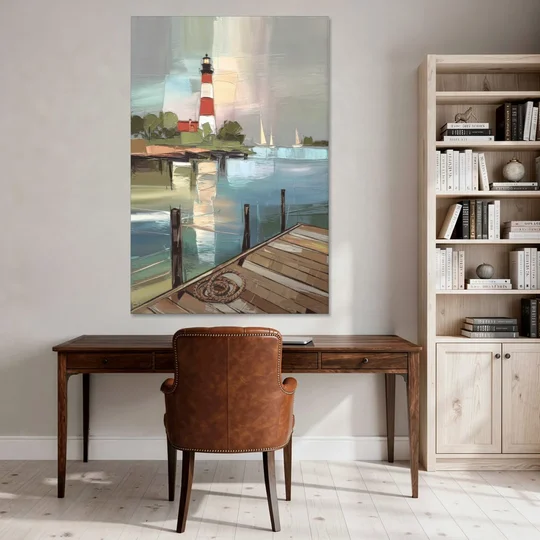 Hilton Head Island Coastal Lighthouse - Canvas Wall Art - Office - 40x60