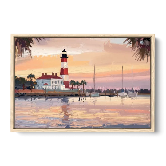 Hilton Head Island Palmetto Breeze - Oak Framed Canvas Wall Art - Front