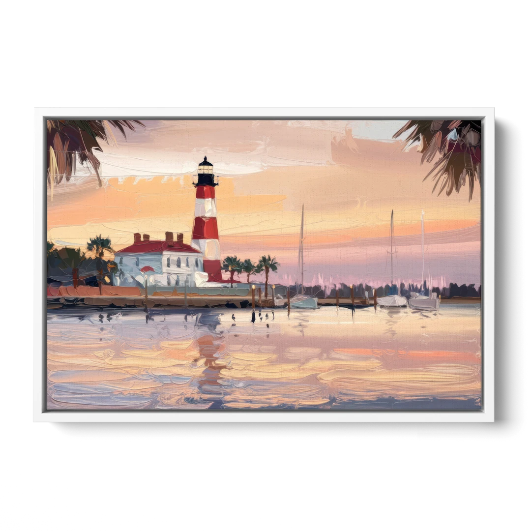 Hilton Head Island Palmetto Breeze - White Framed Canvas Wall Art - Front