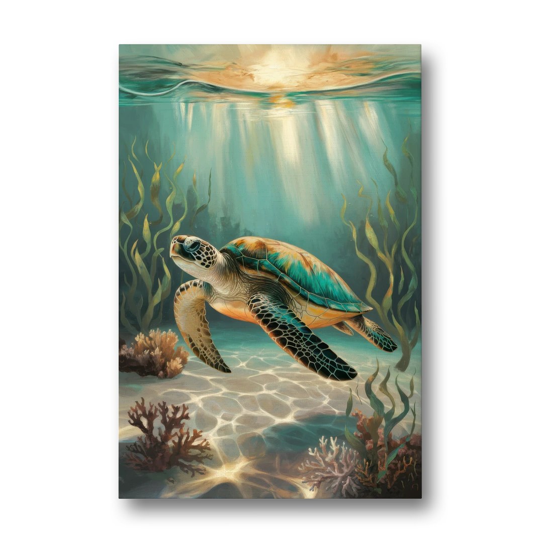 Hilton Head Island Sea Turtle Journey - Canvas Wall Art - Front