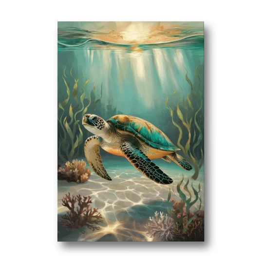 Hilton Head Island Sea Turtle Journey - Canvas Wall Art - Front