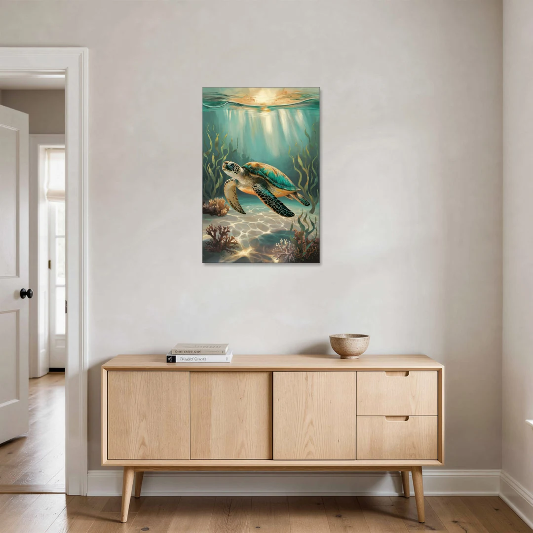 Hilton Head Island Sea Turtle Journey - Canvas Wall Art - Coffee Table - 24x36