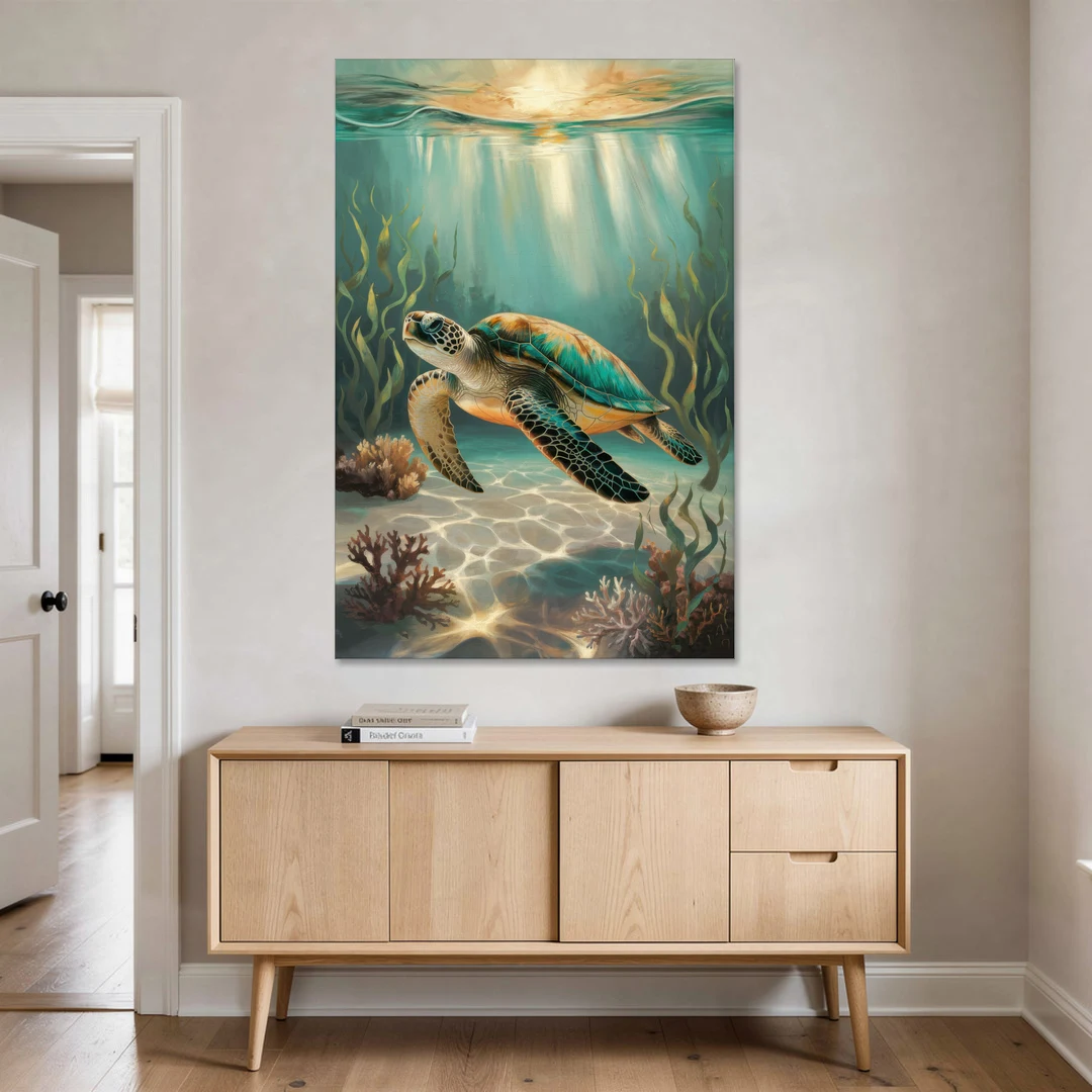 Hilton Head Island Sea Turtle Journey - Canvas Wall Art - Coffee Table - 40x60