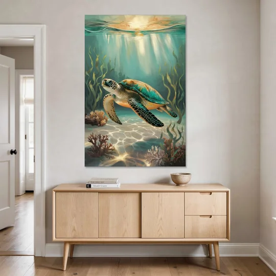 Hilton Head Island Sea Turtle Journey - Canvas Wall Art - Coffee Table - 40x60