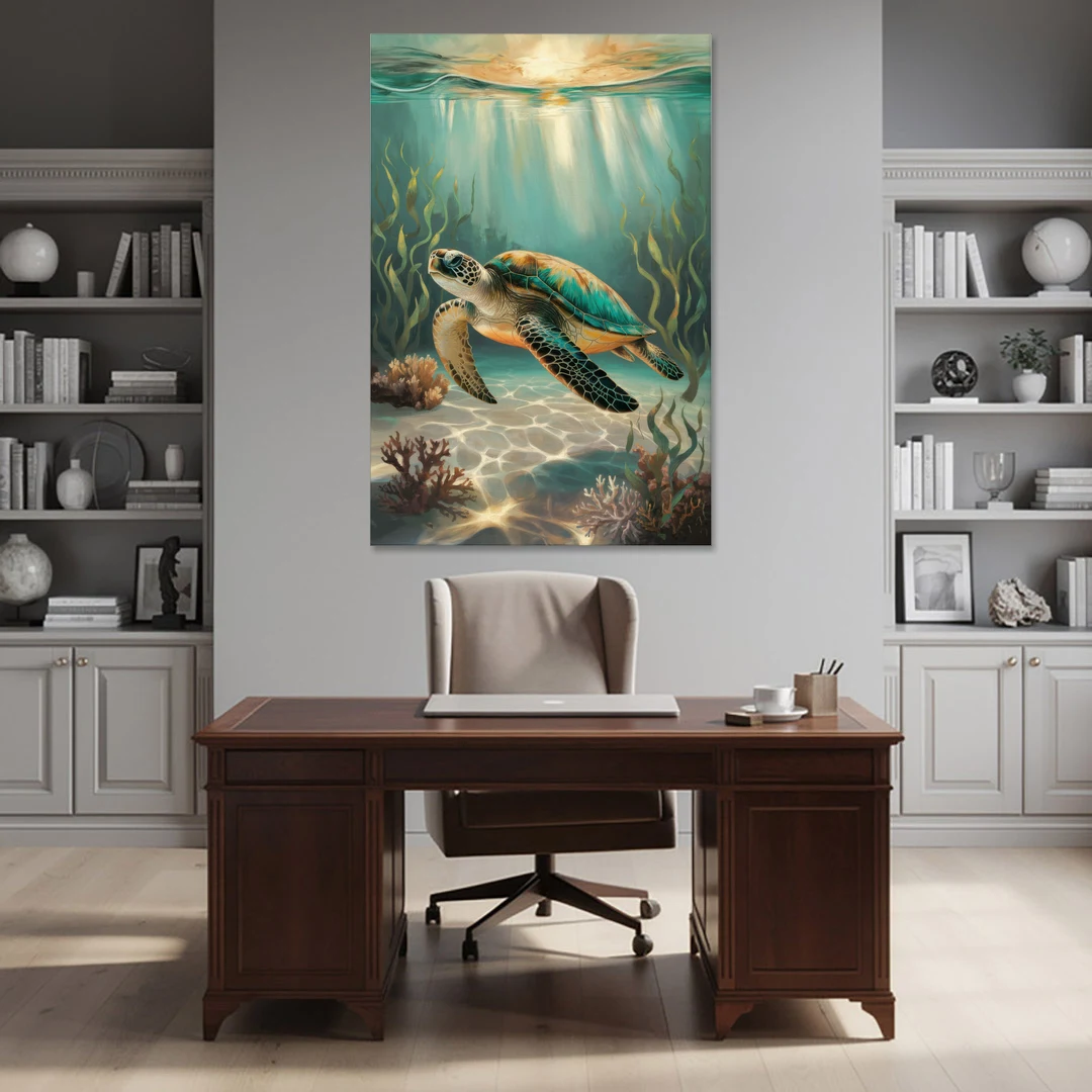 Hilton Head Island Sea Turtle Journey - Canvas Wall Art - Office - 40x60