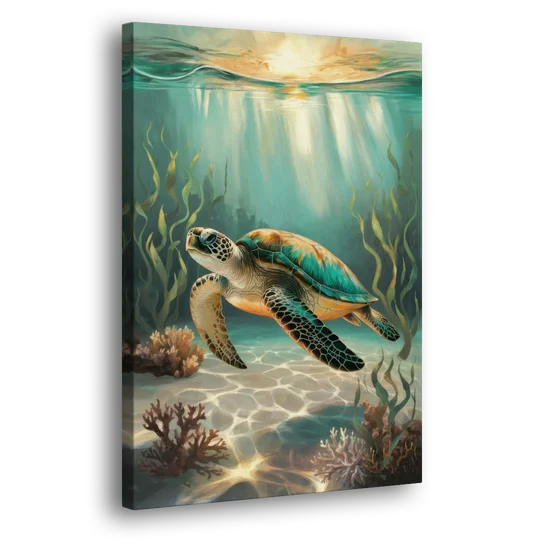 Hilton Head Island Sea Turtle Journey - Canvas Wall Art - Side