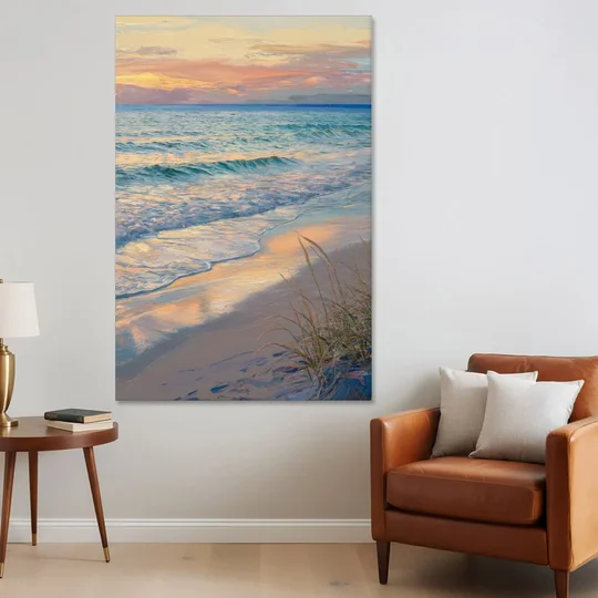 Hilton Head Island Sunset Beach View - Canvas Wall Art - Sofa - 40x60