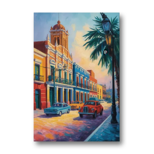 Historic Centro Facades - Canvas Wall Art - Front