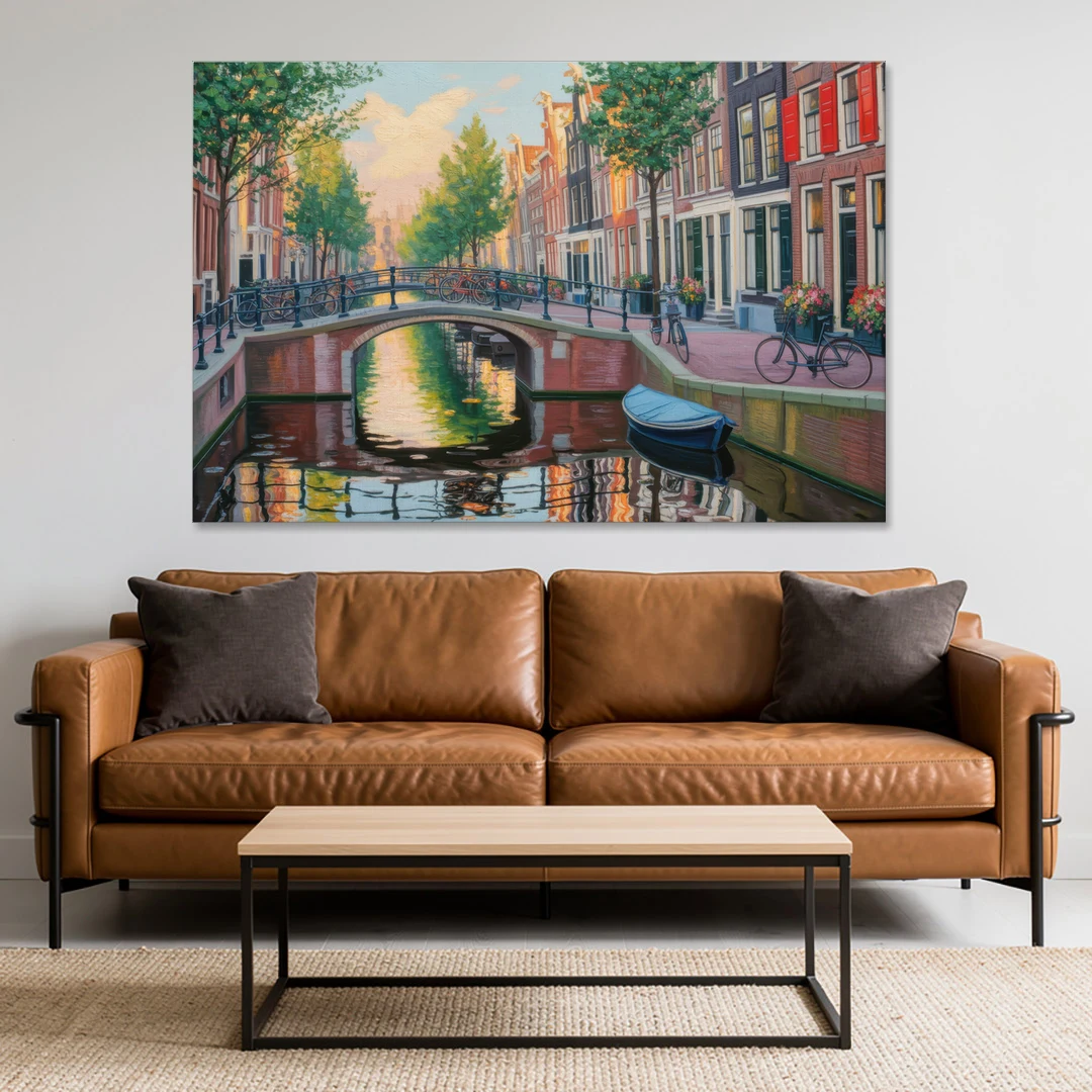 Historic Jordaan - Canvas Wall Art - Sofa - 60x40