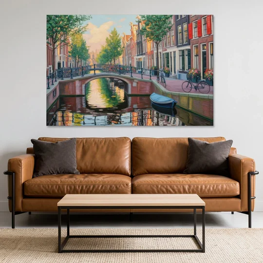 Historic Jordaan - Canvas Wall Art - Sofa - 60x40