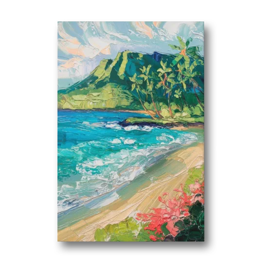 Honolulu Diamond Head View - Canvas Wall Art - Front