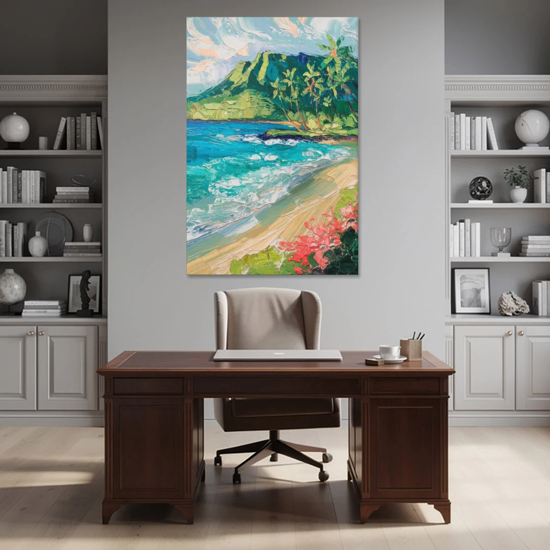 Honolulu Diamond Head View - Canvas Wall Art - Office - 40x60