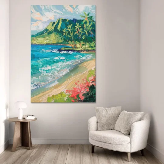 Honolulu Diamond Head View - Canvas Wall Art - Sofa - 40x60