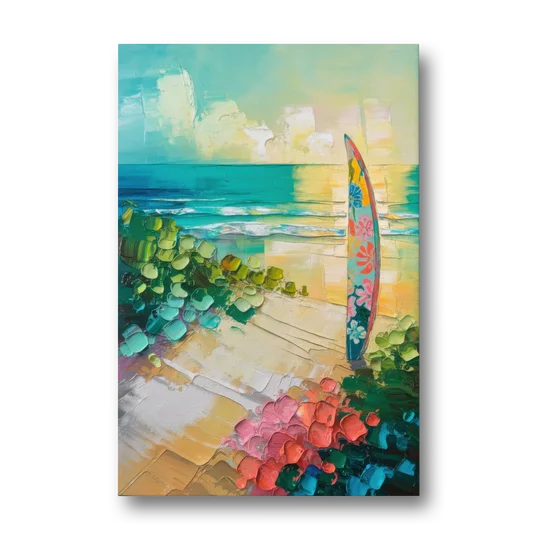 Honolulu Surfboard Vibes - Canvas Wall Art - Front