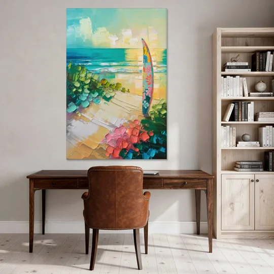 Honolulu Surfboard Vibes - Canvas Wall Art - Office - 40x60