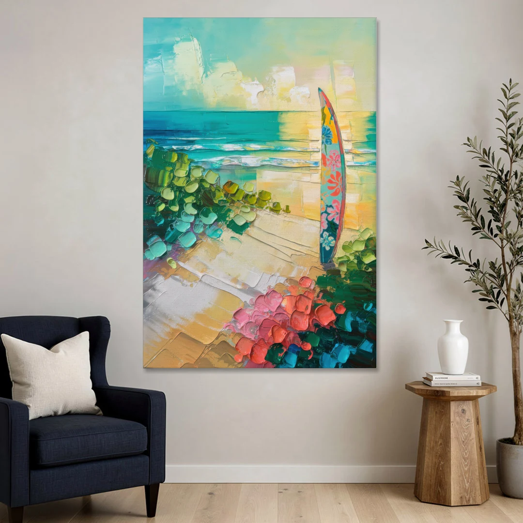Honolulu Surfboard Vibes - Canvas Wall Art - Sofa - 40x60