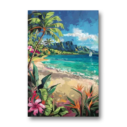 Honolulu Tropical Paradise - Canvas Wall Art - Front