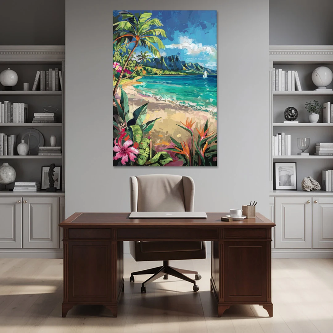 Honolulu Tropical Paradise - Canvas Wall Art - Office - 40x60