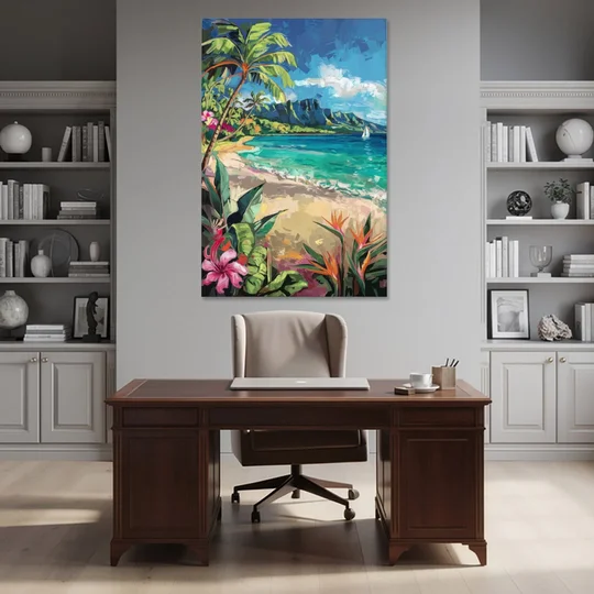 Honolulu Tropical Paradise - Canvas Wall Art - Office - 40x60