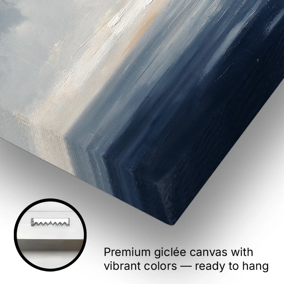 Horizon Line Painting at Blue Hour - Canvas Wall Art - Gallery Wrap Corner