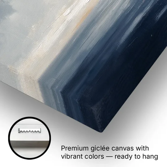 Horizon Line Painting at Blue Hour - Canvas Wall Art - Gallery Wrap Corner