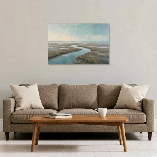 Horizon Wall Art of a Lowcountry Marsh at Dawn - Canvas Wall Art - Sofa - 36x24