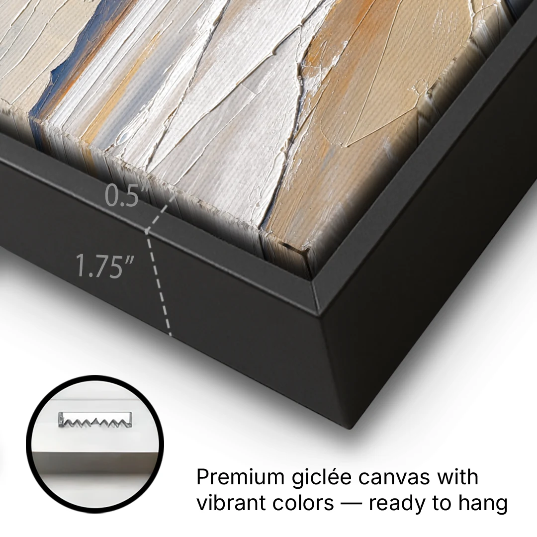 Horizontal Canvas Wall Art of a Cracked Salt Flat - Black Framed Canvas Wall Art - Gallery Wrap Corner