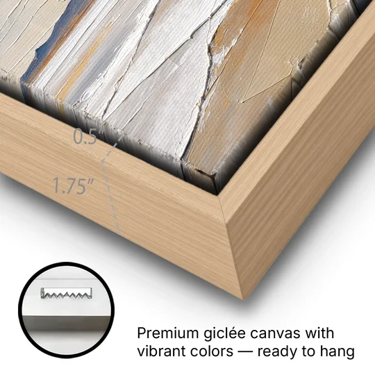 Horizontal Canvas Wall Art of a Cracked Salt Flat - Oak Framed Canvas Wall Art - Gallery Wrap Corner