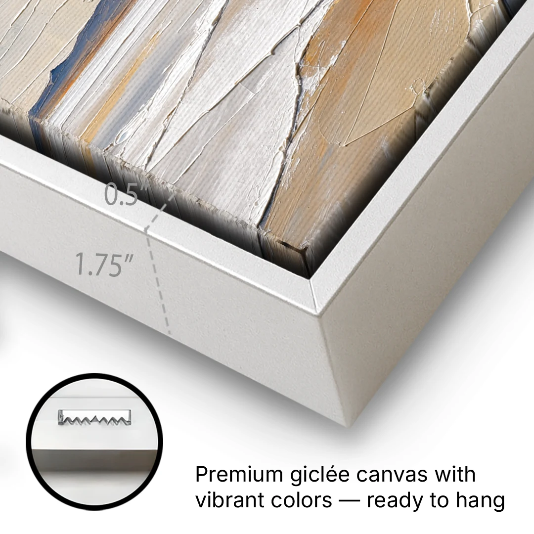 Horizontal Canvas Wall Art of a Cracked Salt Flat - White Framed Canvas Wall Art - Gallery Wrap Corner